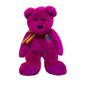 TY Millennium Beanie Buddies Bear Vintage Magenta Size 14 Inches